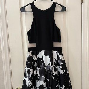 Windsor Brand Black & White Floral Dress